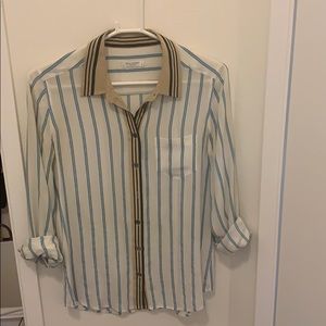 Multicolored striped long sleeve dress shirt